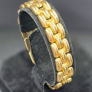 Vintage Italian 14KT Yellow Gold Three-Row Panther Link Bracelet