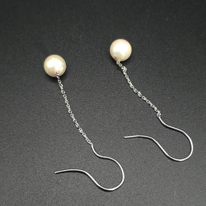 Cultured Akoya Pearl Droplet Earrings in 14k White Gold