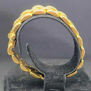 Vintage Italian 14KT Yellow Gold Three-Row Panther Link Bracelet