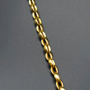 Fine Italian 18k Yellow Gold Coffee Bean Anchor Link Braclet