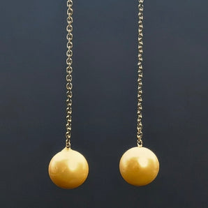 Cultured Akoya Pearl Droplet Earrings in 14k White Gold