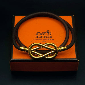 Hermès Vintage "Atame" Leather Double Tour Bracelet / Choker